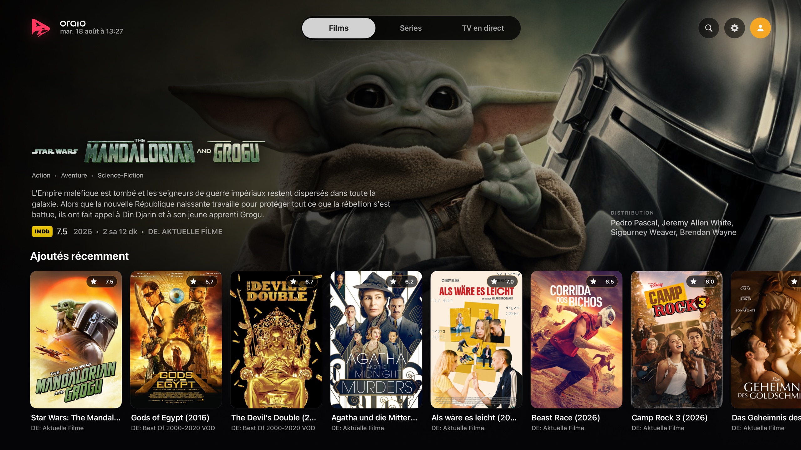 Navigation sur Apple TV