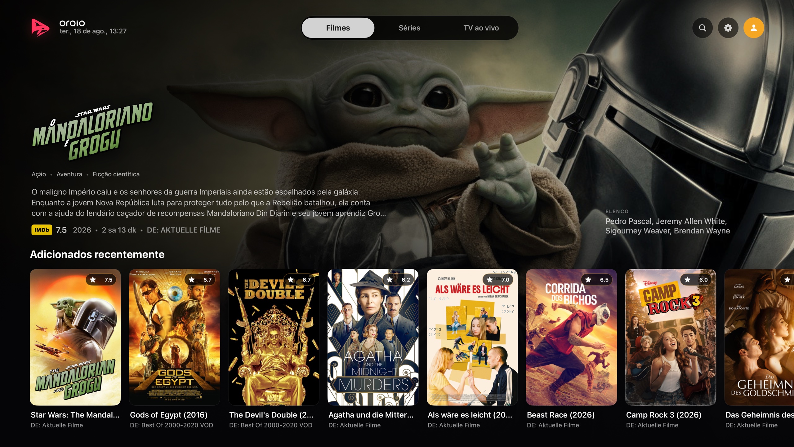Navegação na Apple TV